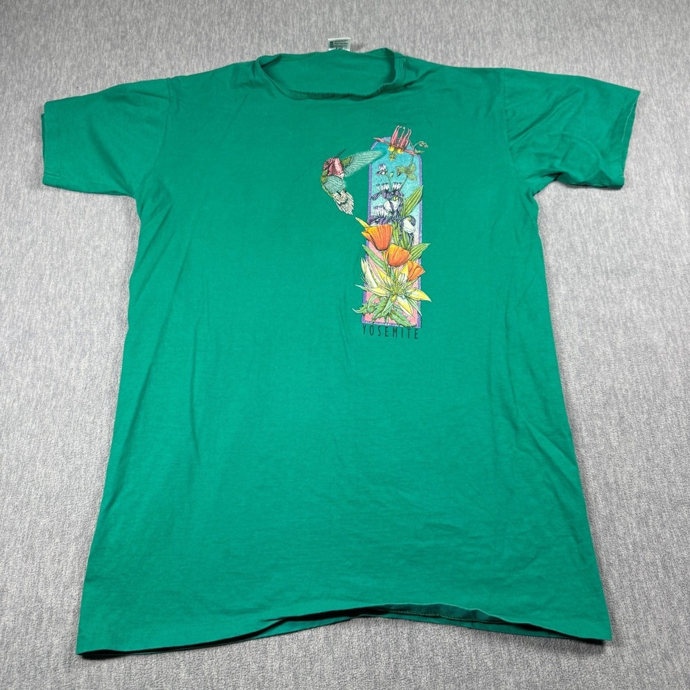 Anvil Shirt Women One Size Green Yosemite National Park Vintage Graphic T-Shirt